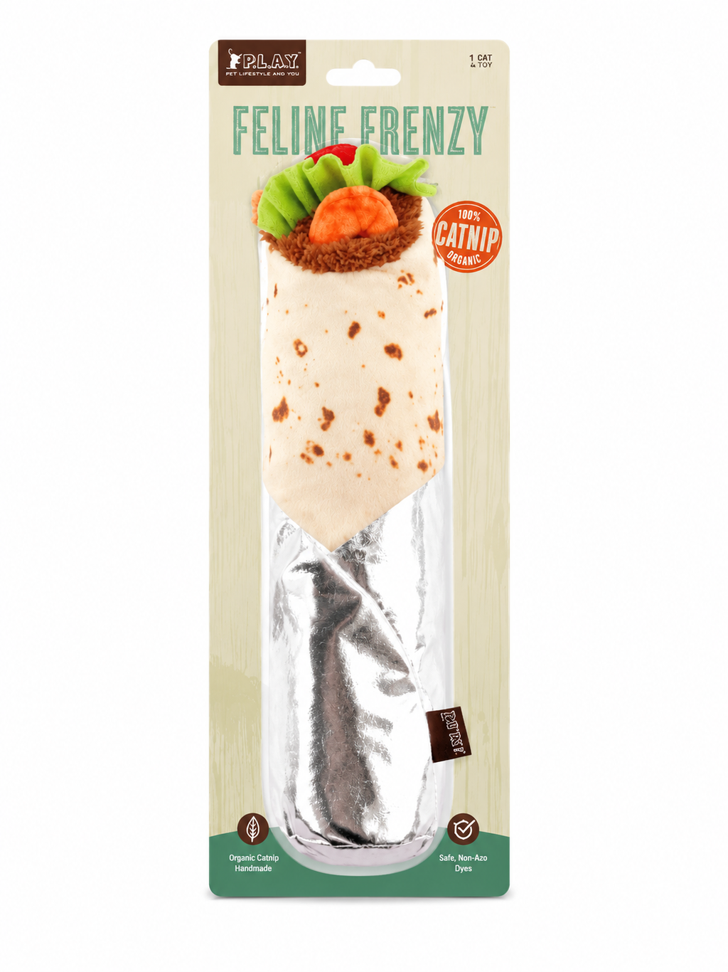 Feline Frenzy Shrimp Purrito – Jouet kicker pour chat