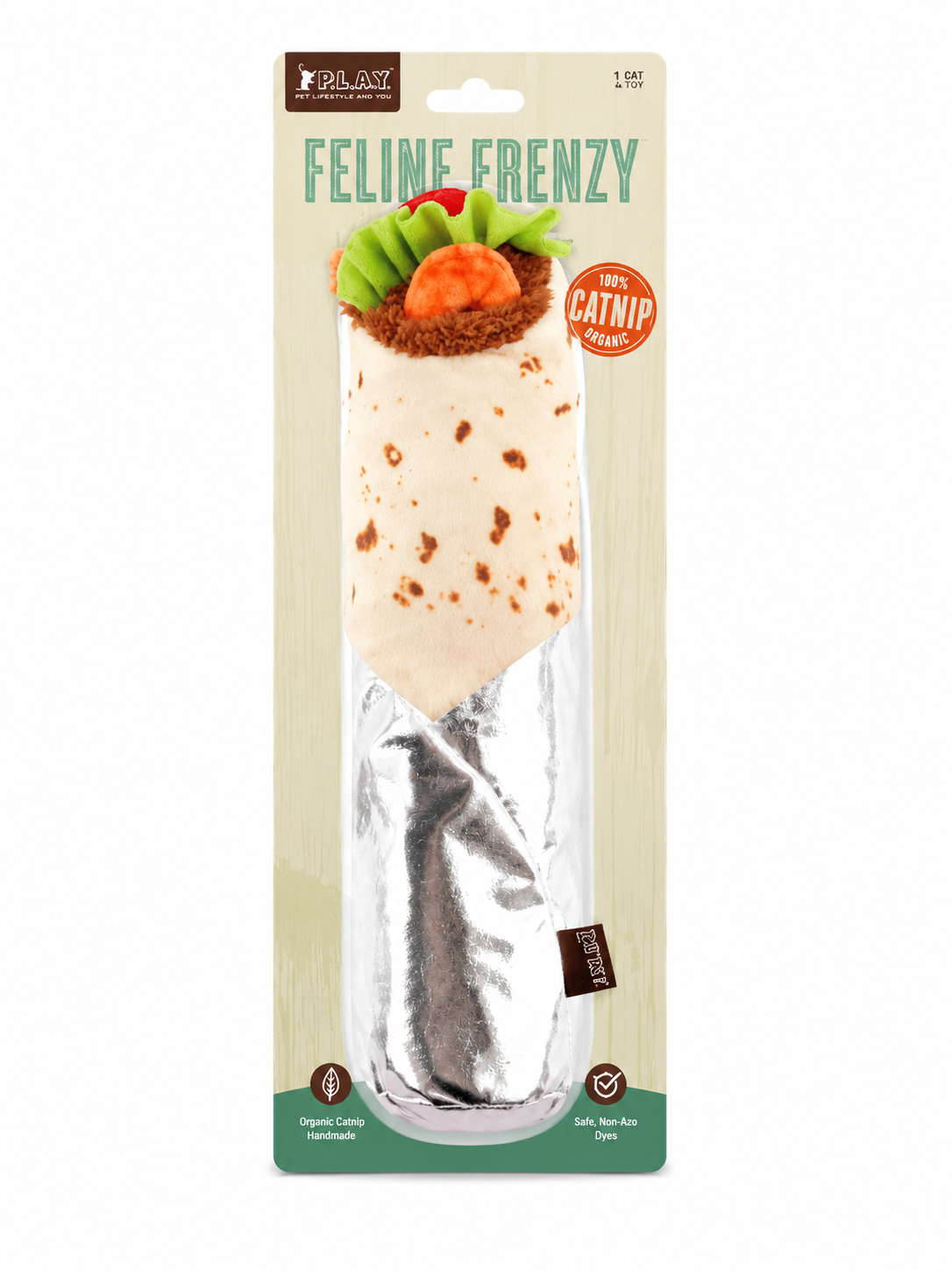 Feline Frenzy Shrimp Purrito – Jouet kicker pour chat