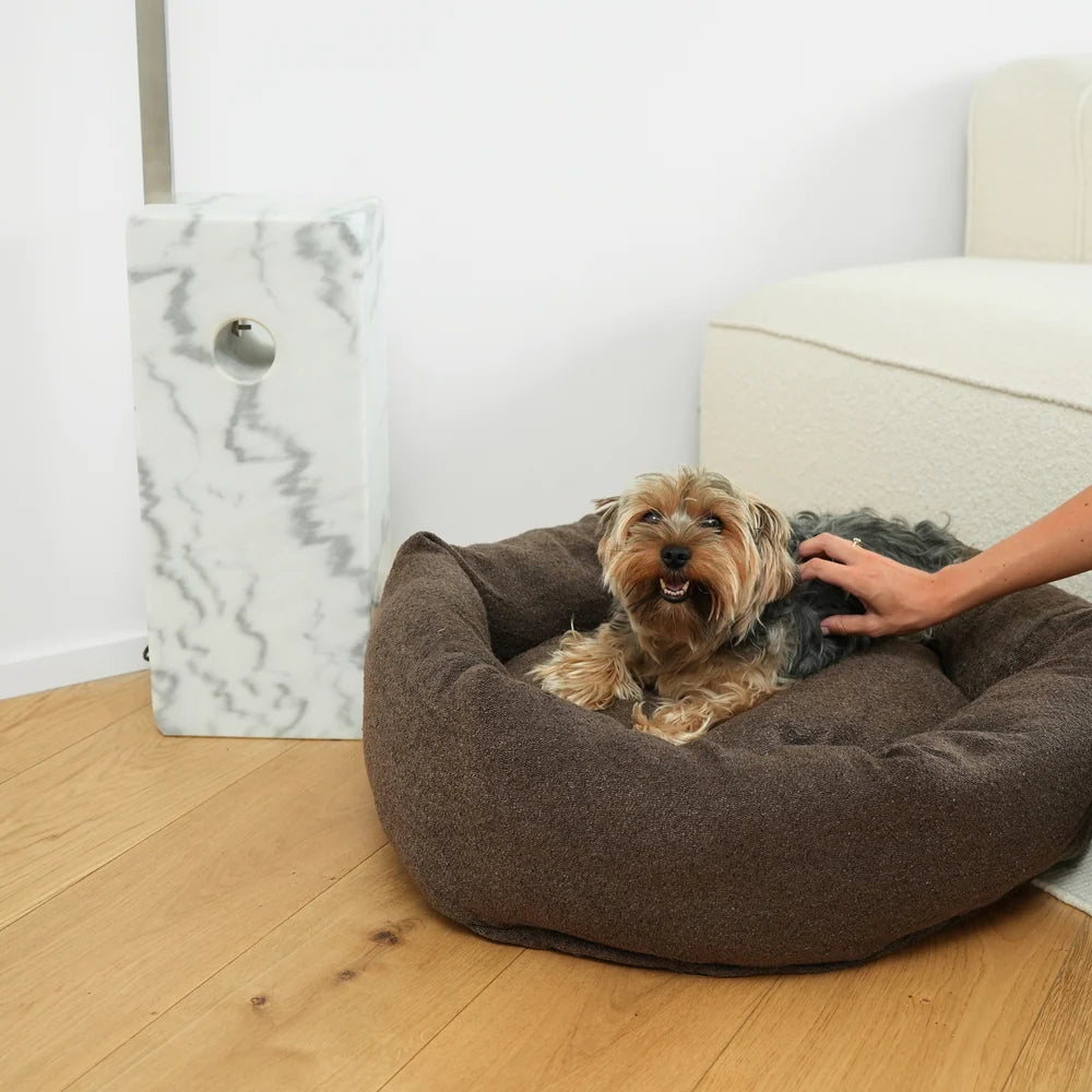 Lit pour chien rond - Bouclé marron - Staey