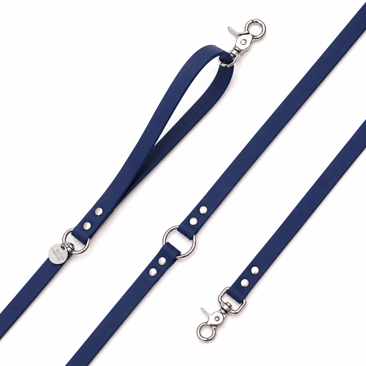 Laisse mains libres en Biothane Navy – 19mm - Atelier Markiz