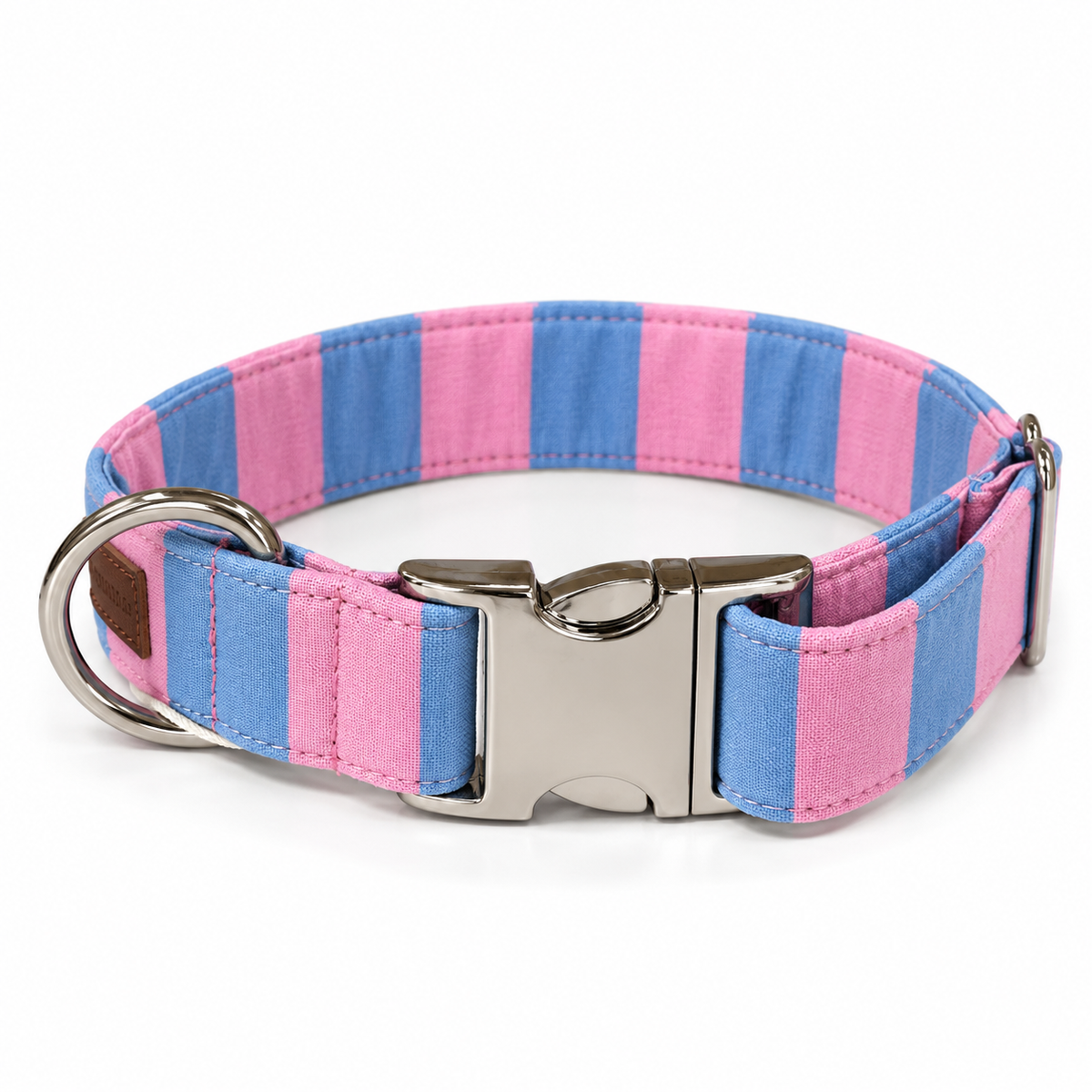 Collier chien - Rayure bleu & rose - Puddle Jumper Pups