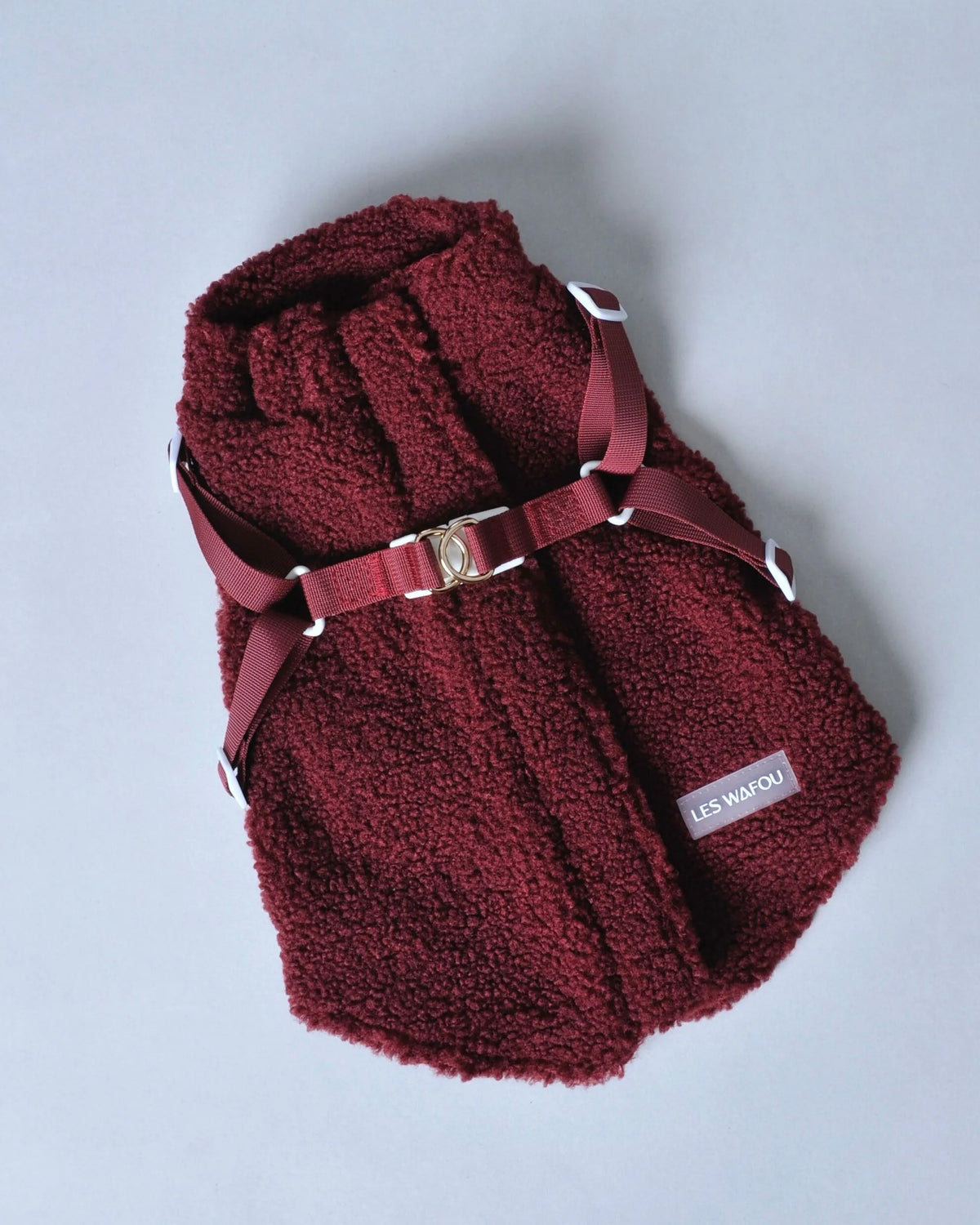 Manteau moumoute pour chien - Bordeaux - Les Wafou