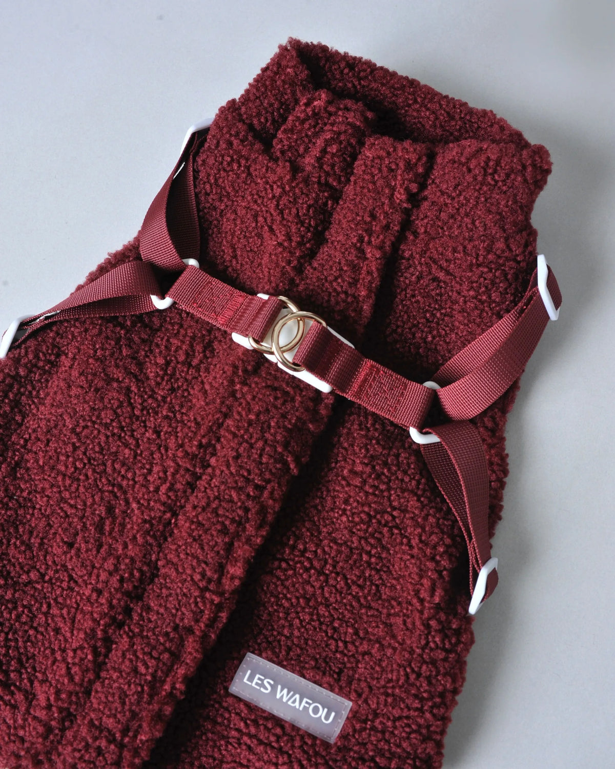 Manteau moumoute pour chien - Bordeaux - Les Wafou