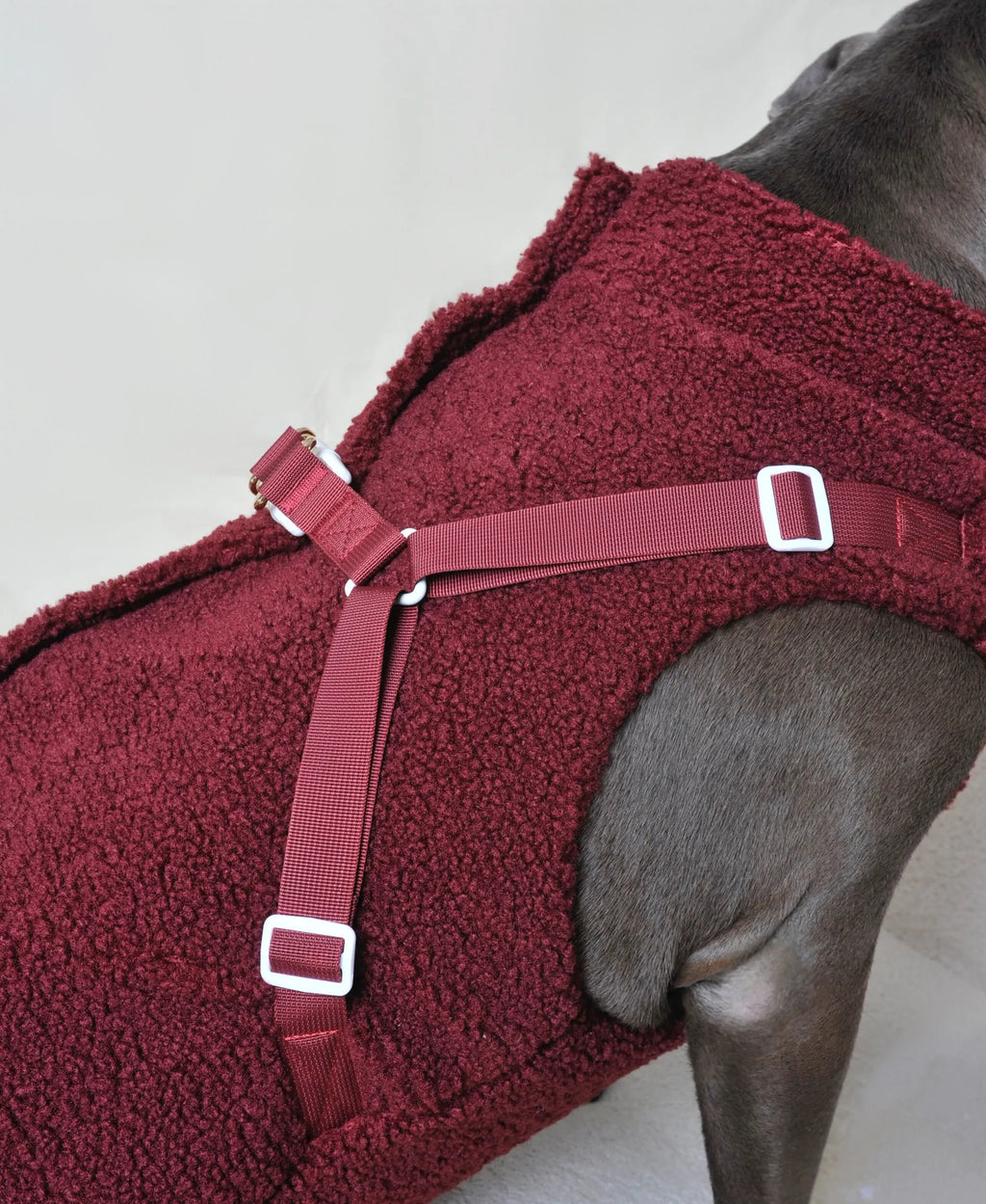 Manteau moumoute pour chien - Bordeaux - Les Wafou