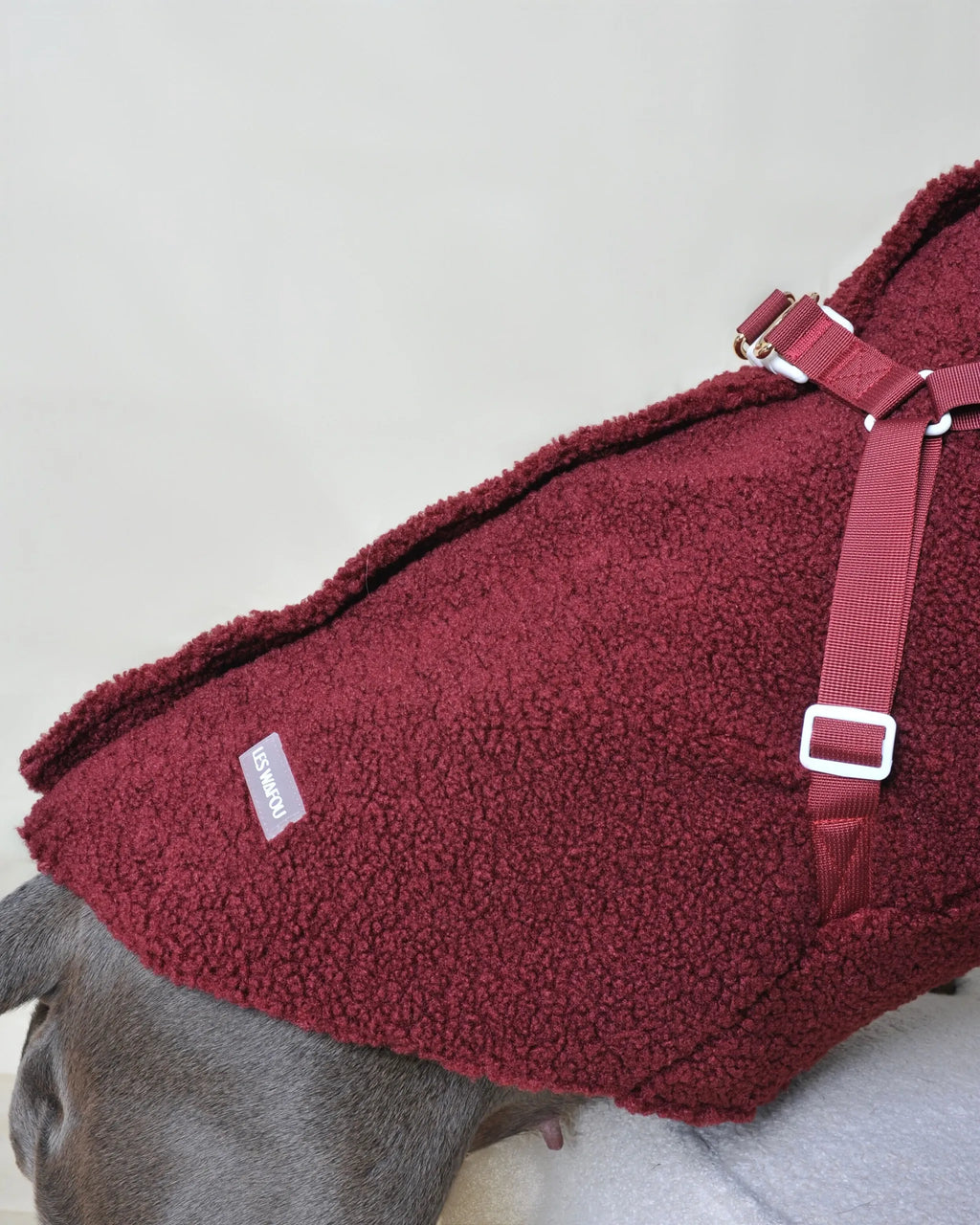 Manteau moumoute pour chien - Bordeaux - Les Wafou
