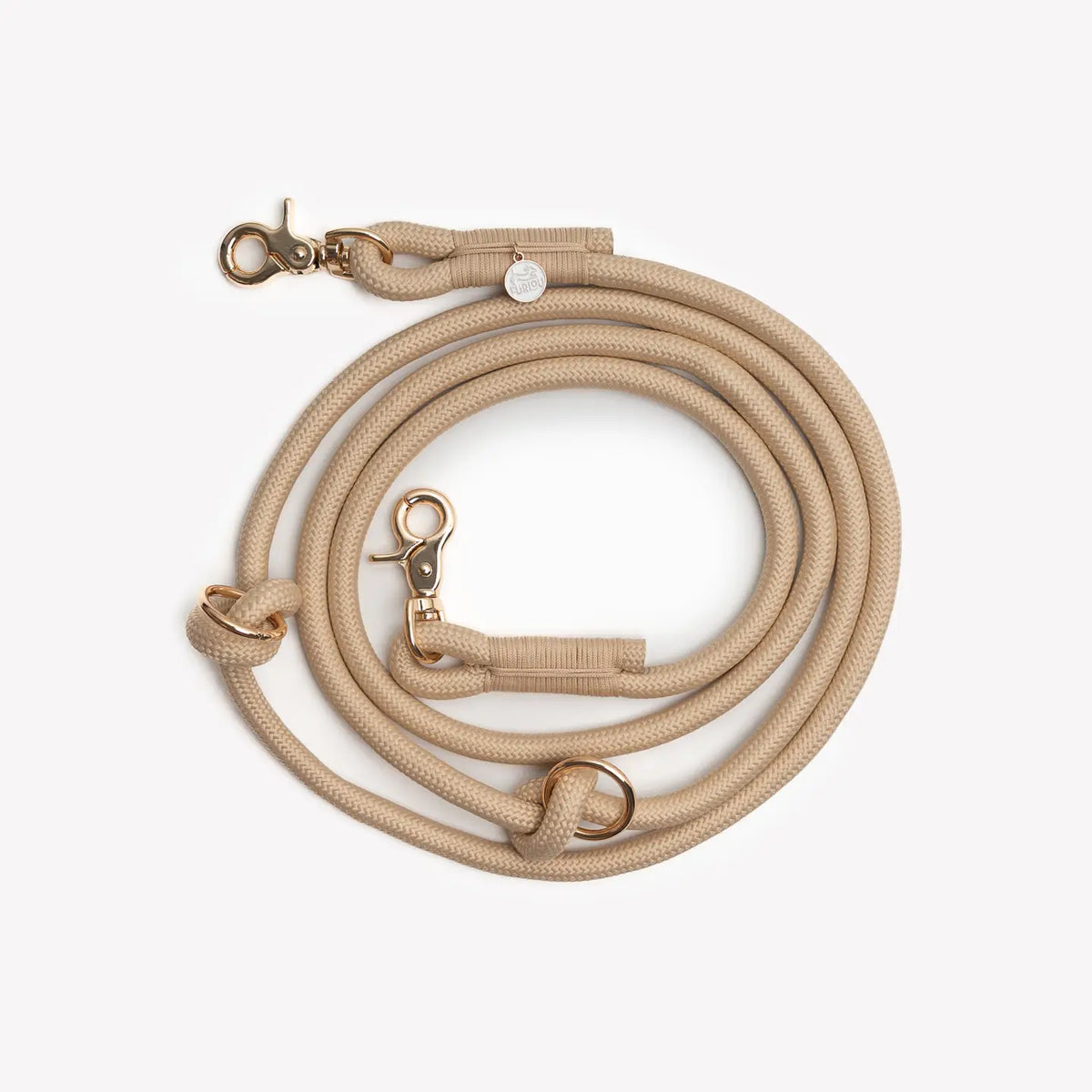 Laisse tressée mains libres - Beige - Furlou