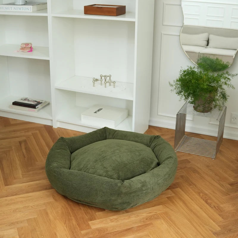 Lit pour chien rond - Velour vert - Staey