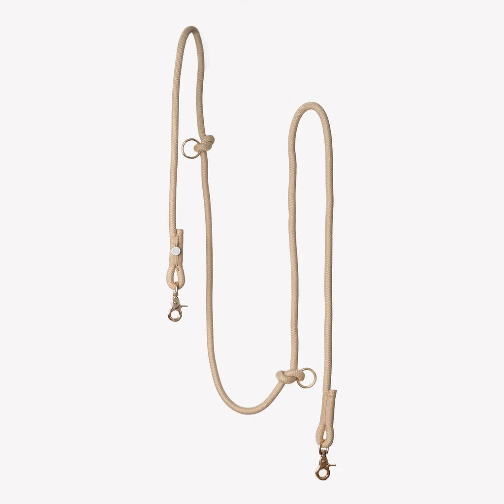 Laisse tressée mains libres - Beige - Furlou