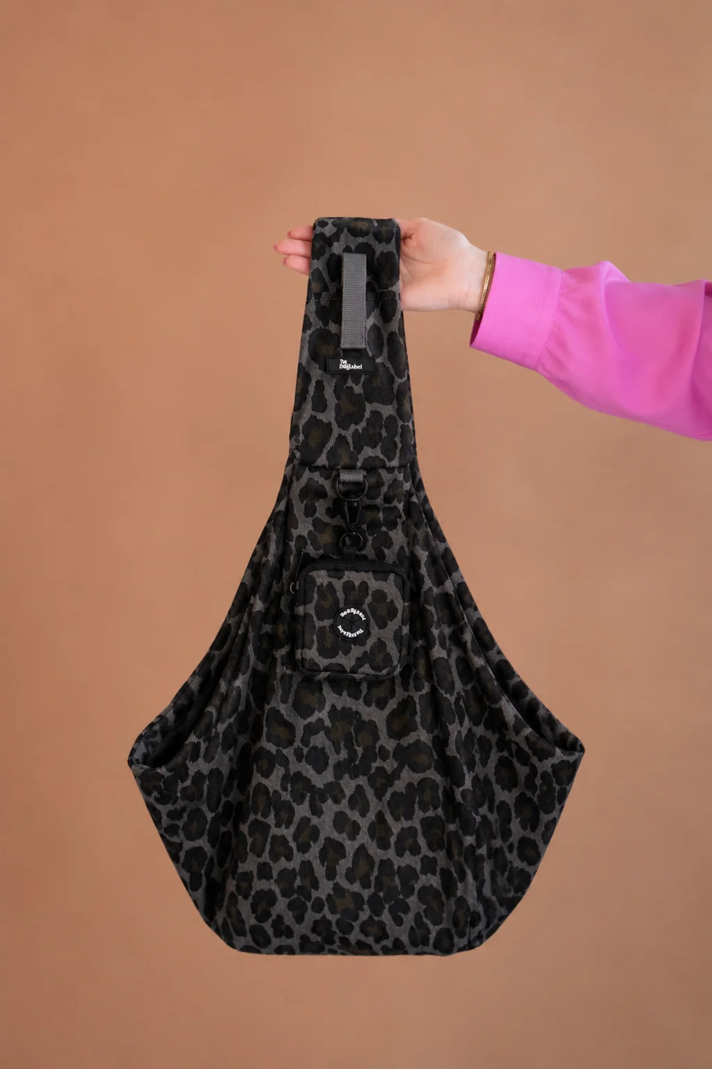 Sac bandoulière en toile - Léopard gris & noir  - The Dog Label
