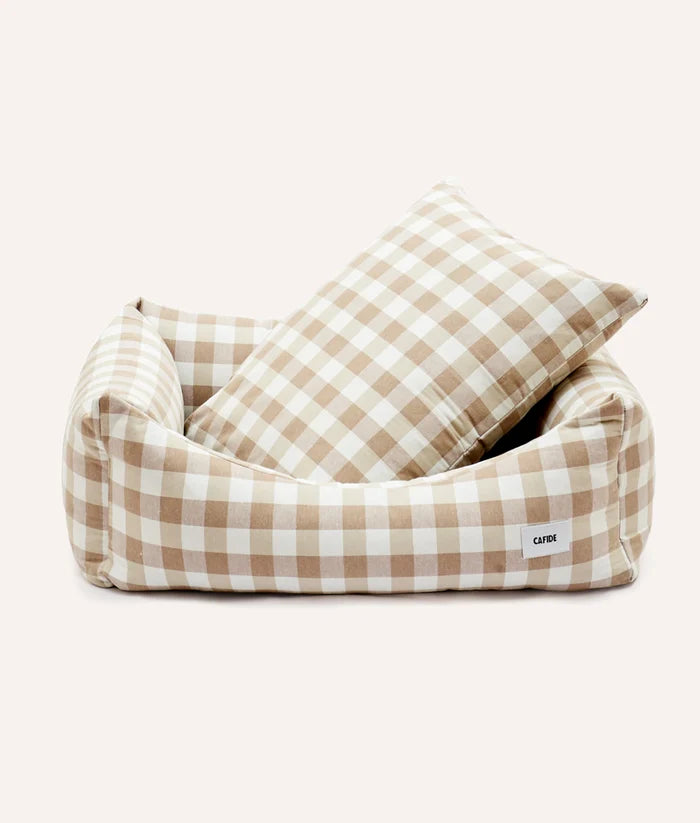 Lit pour chien - Vichy Beige - Cafide