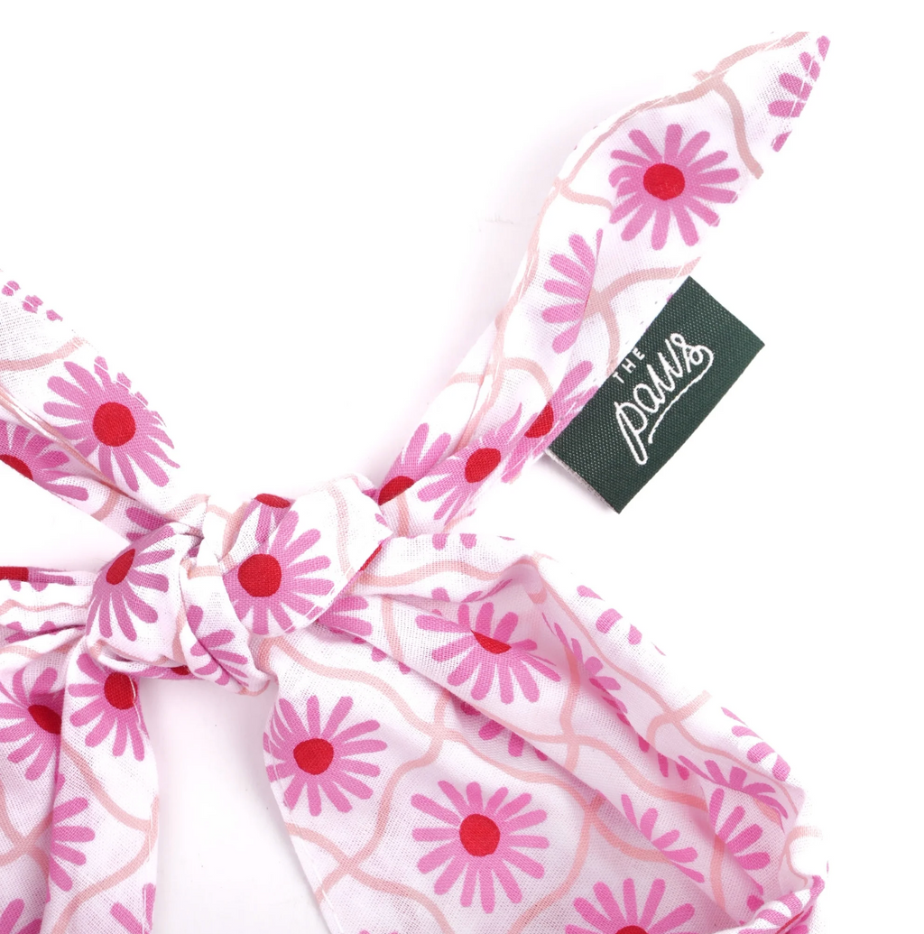 Bandana pour chien - Fleur rose - The Paws