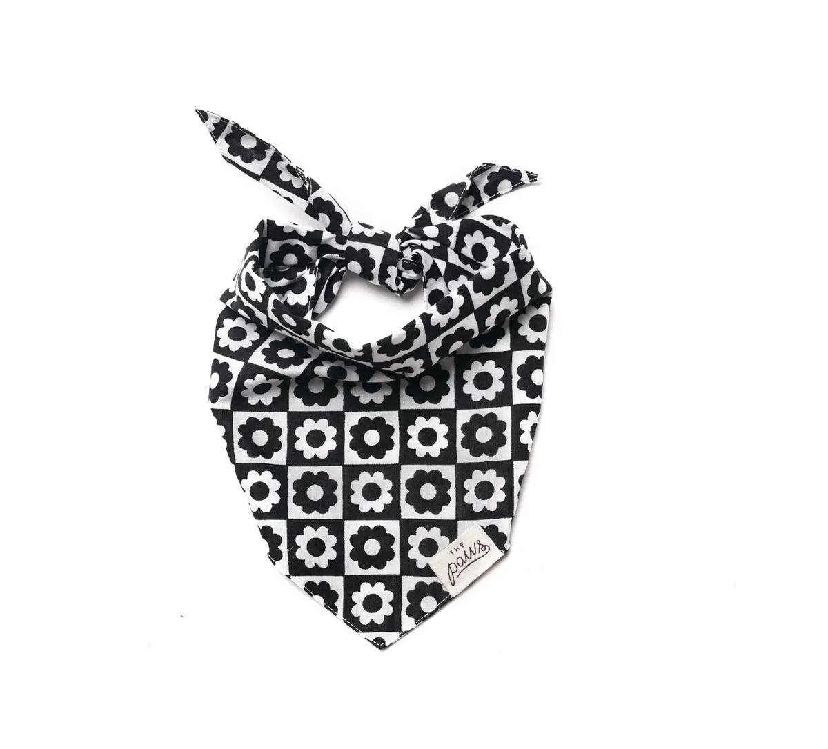 Bandana pour chien - Fleur noir - The Paws