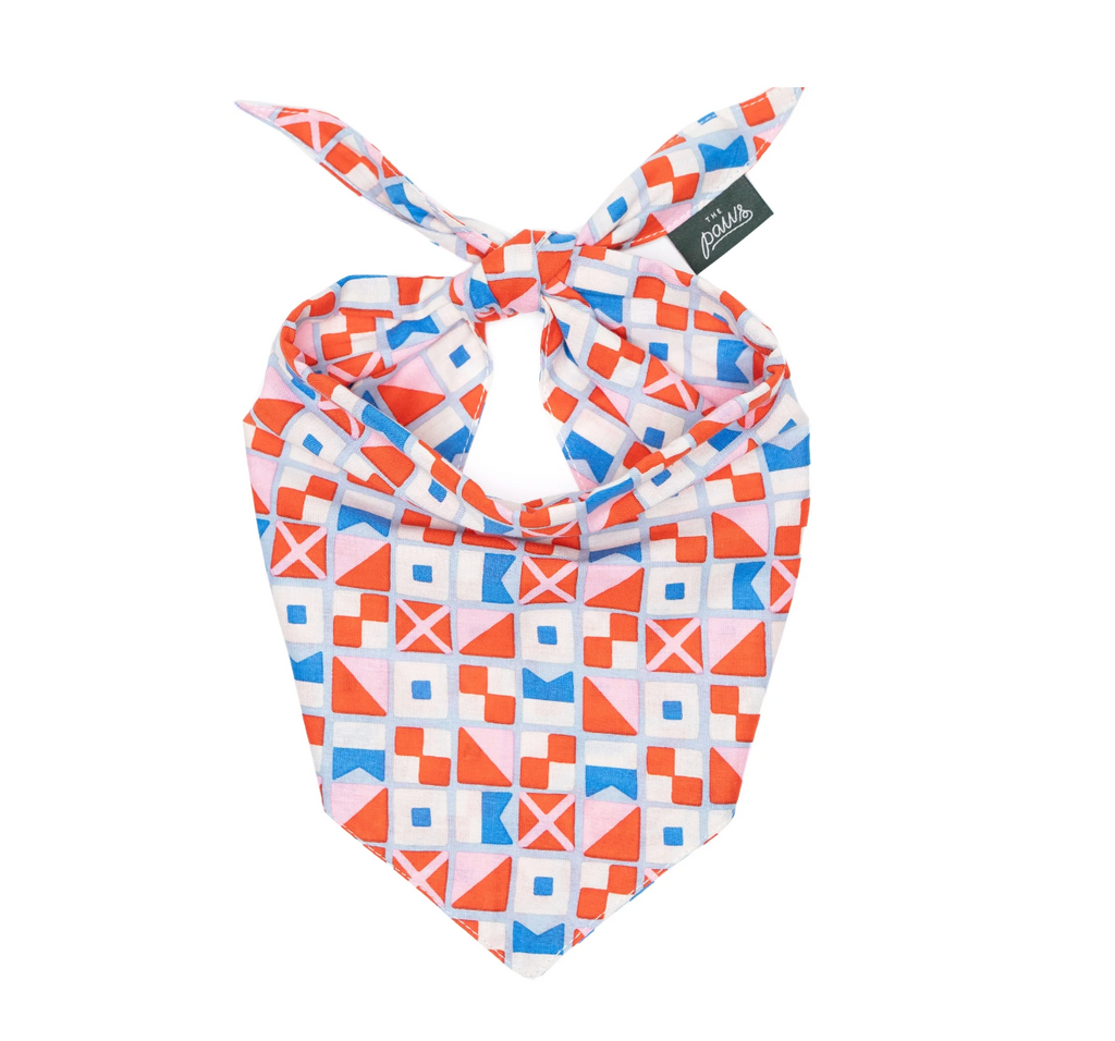 Bandana pour chien - Géométrique maritime - The Paws