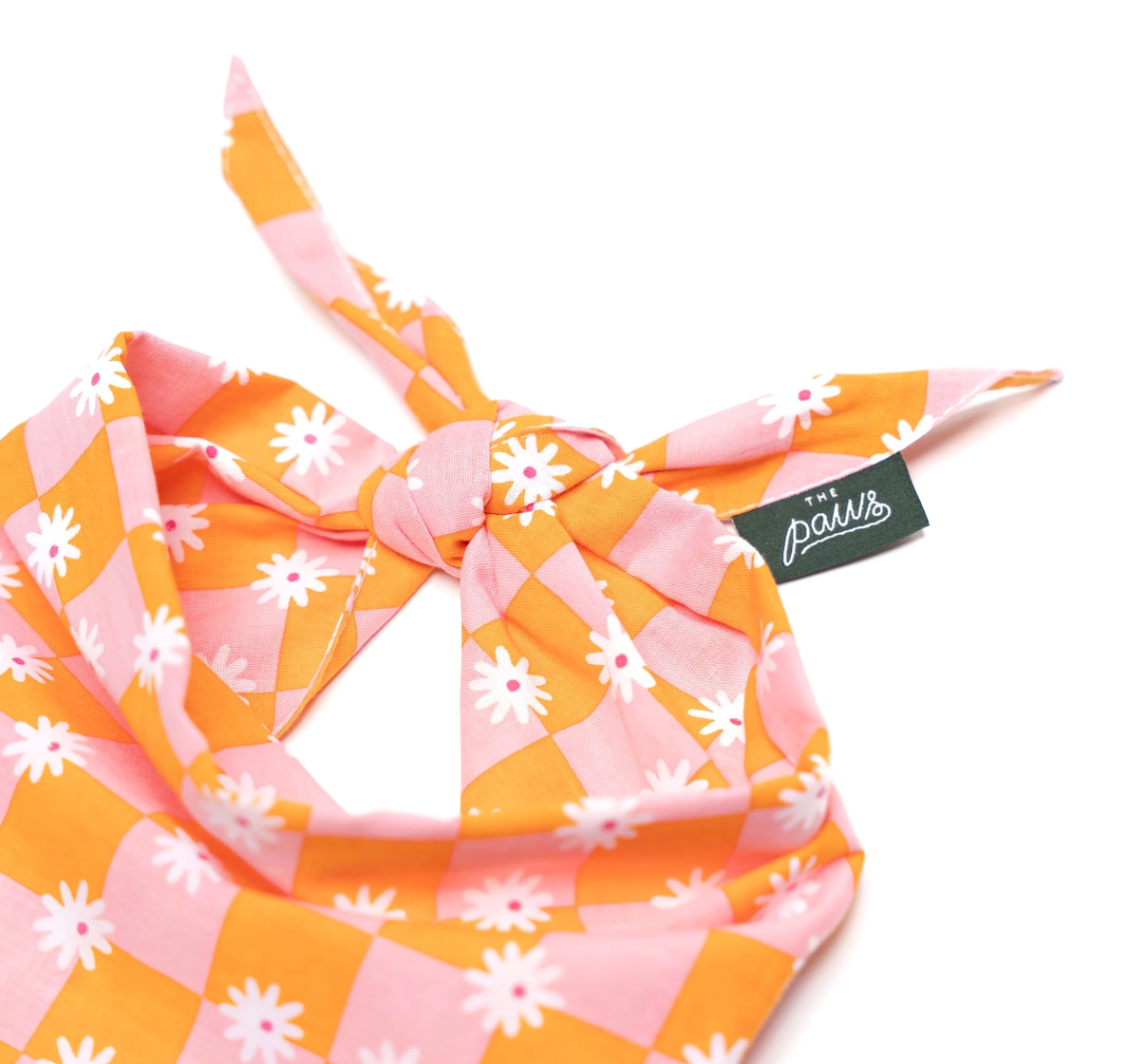 Bandana pour chien - Fleur orange & rose - The Paws