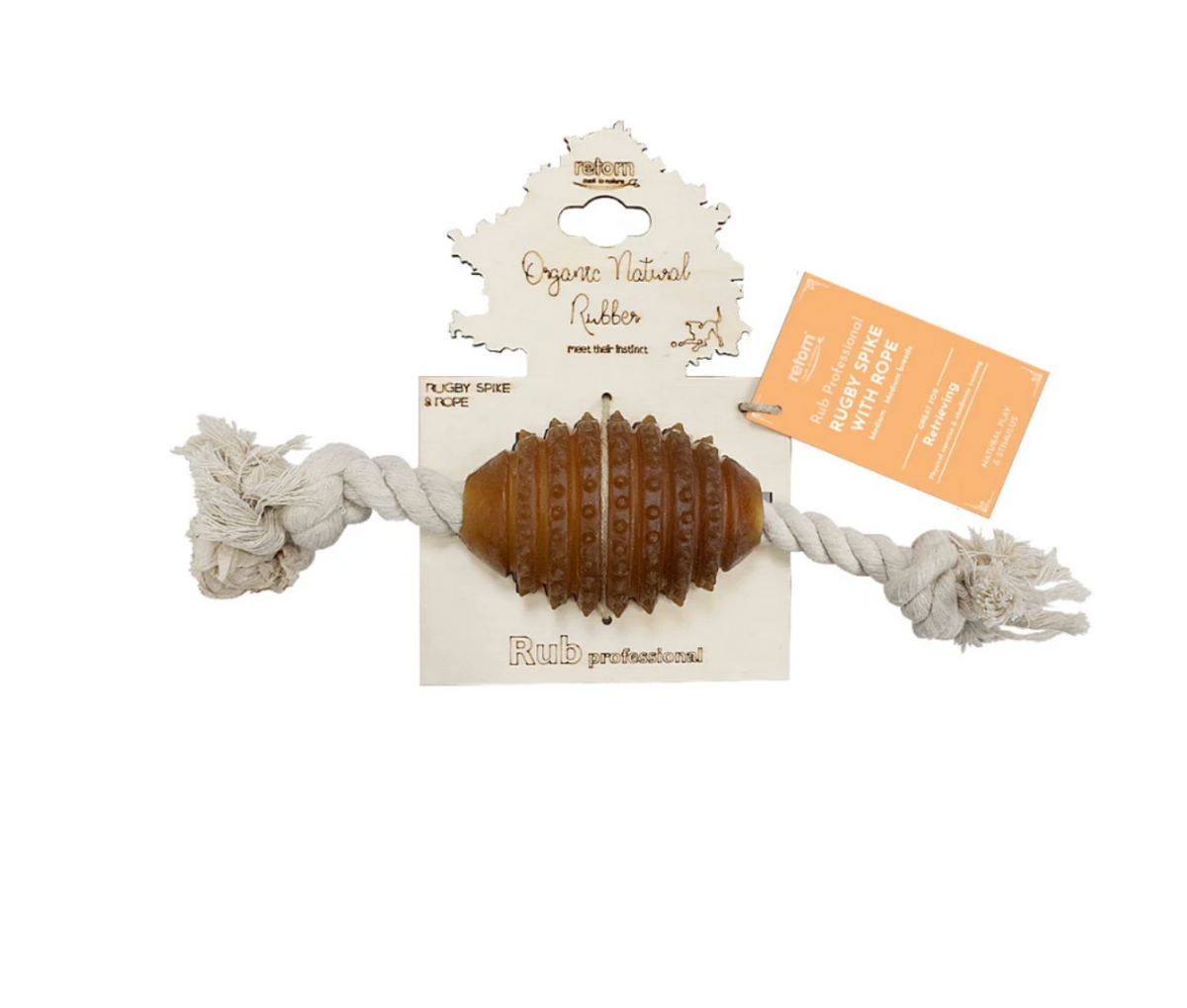 Jouet en caoutchouc naturel - Rugby spike & rope - Retorn