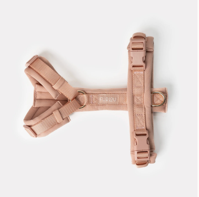 Harnais confort velours - Rose clair - Furlou