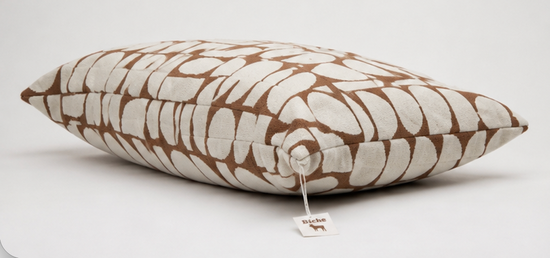Lit pour chien - Motif géométrique écru et marron