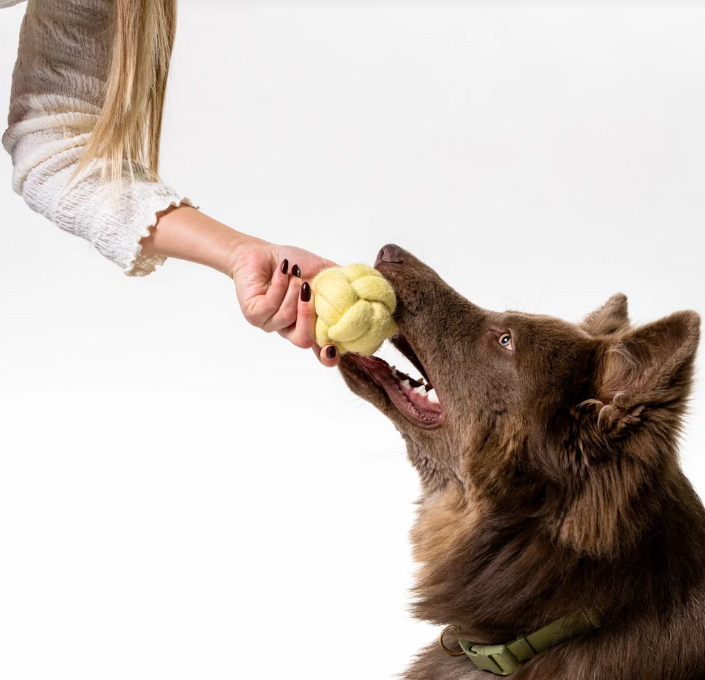 Jouet balle en feutre jaune - Awoo