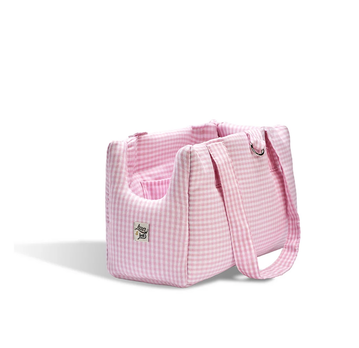 Sac de transport M – Vichy rose  – Léo & Luna