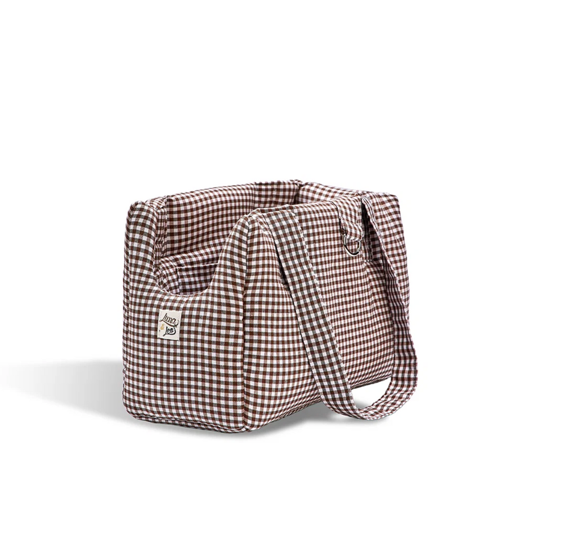 Sac de transport XL – Vichy marron  – Léo & Luna