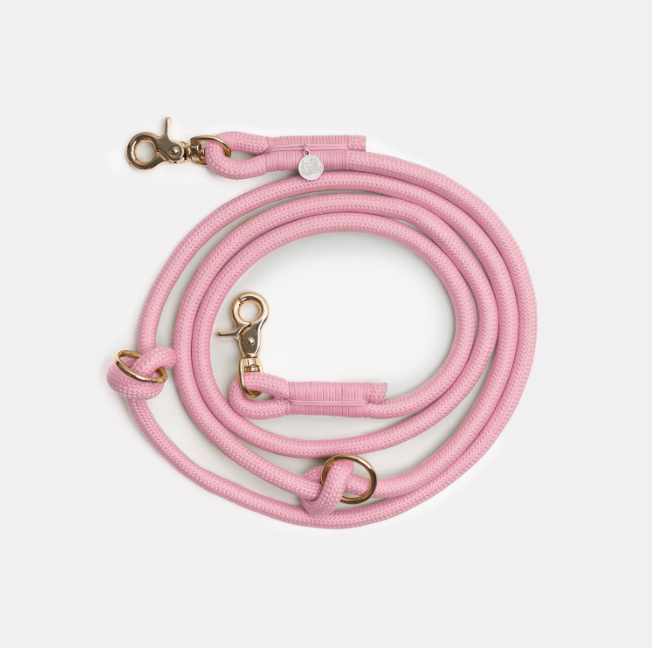 Laisse tressée mains libres - Rose - Furlou