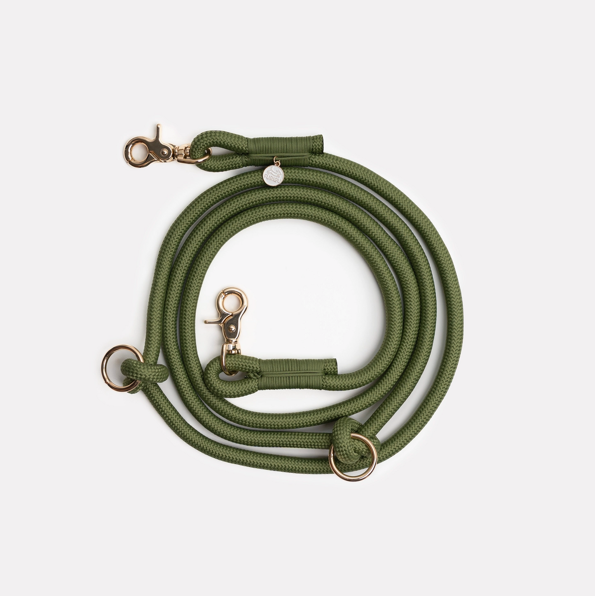 Laisse tressée mains libres - Vert - Furlou