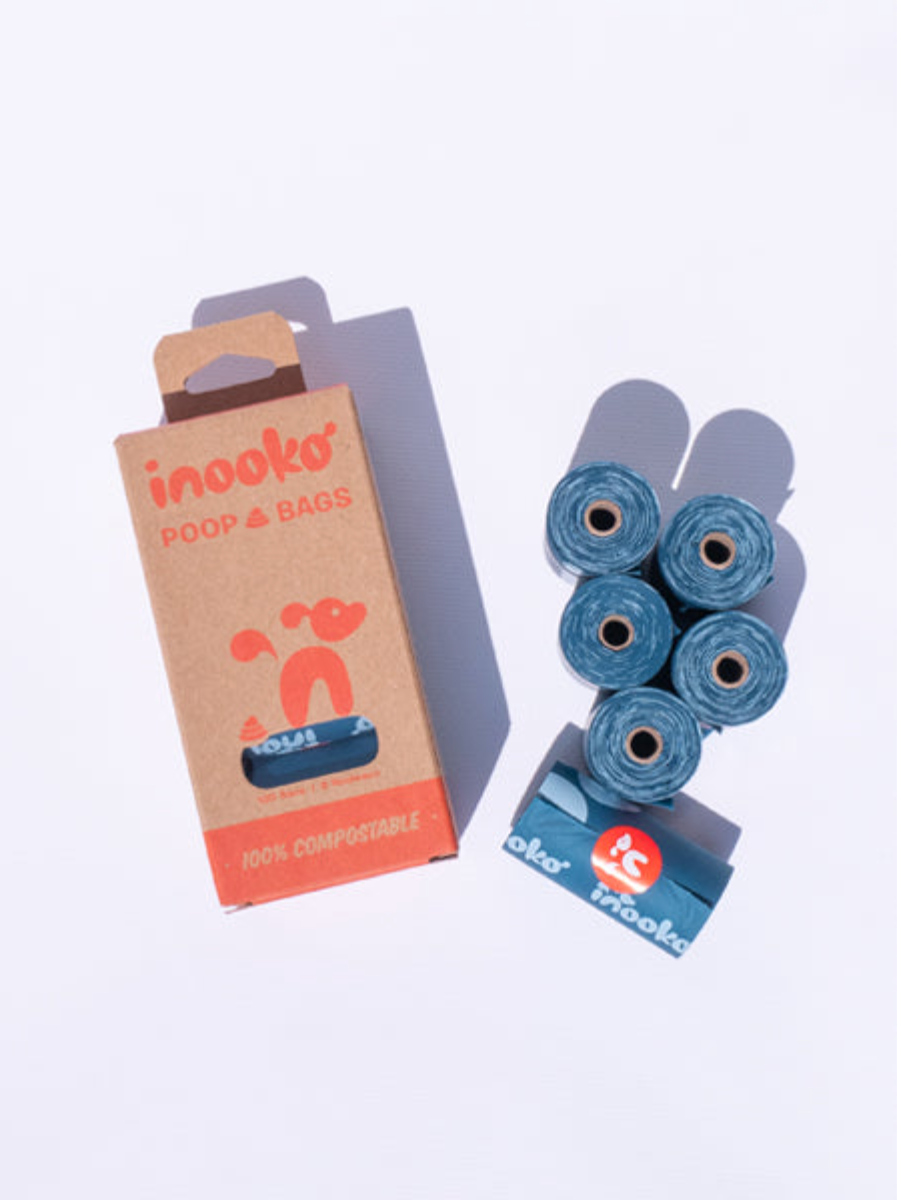 Sacs à crottes compostables pour chien lot de 8 rouleaux — Inooko