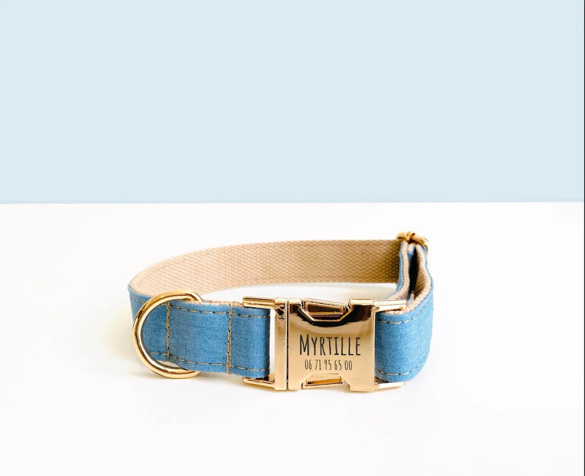Collier chien - Bleu jean - Bande de canailles