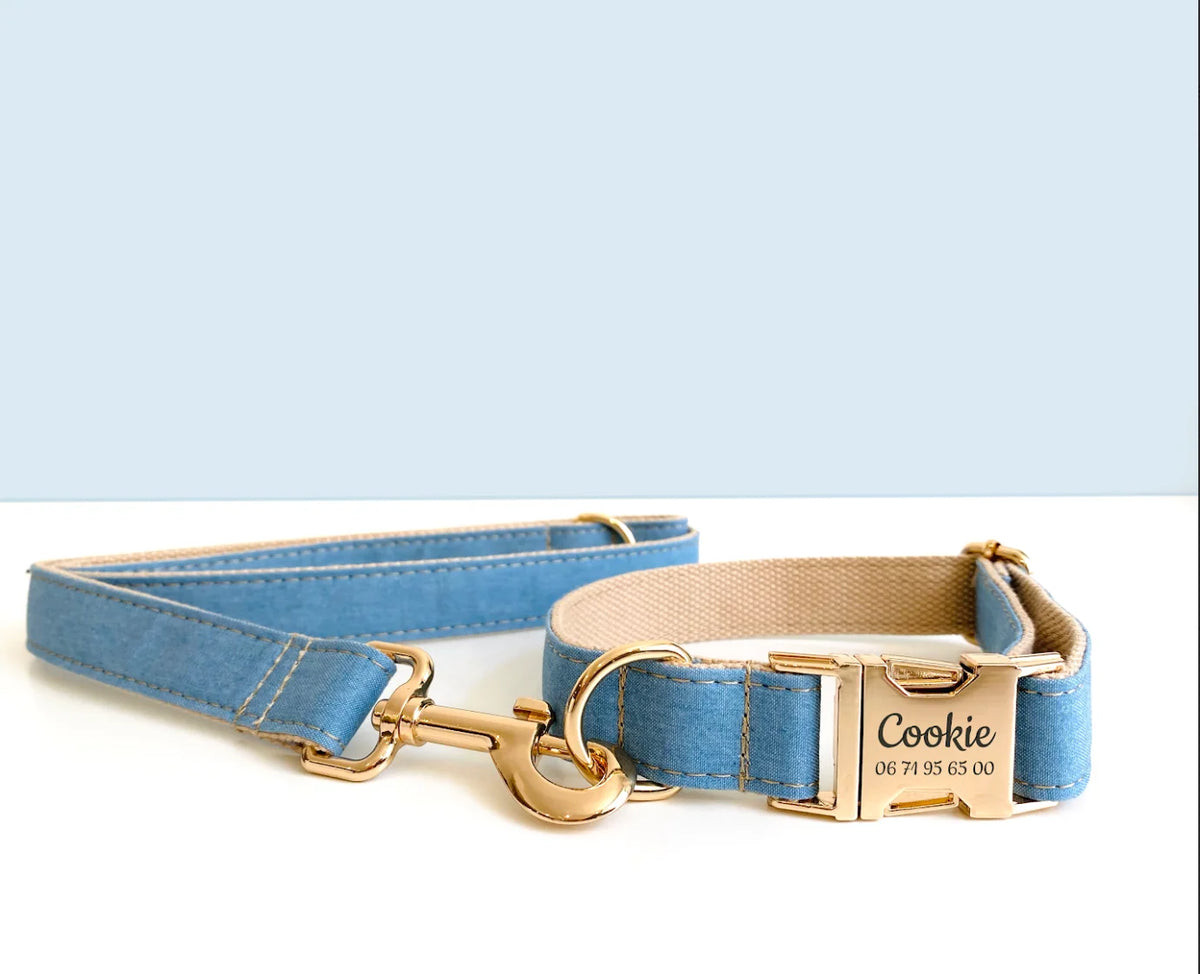 Collier chien - Bleu jean - Bande de canailles