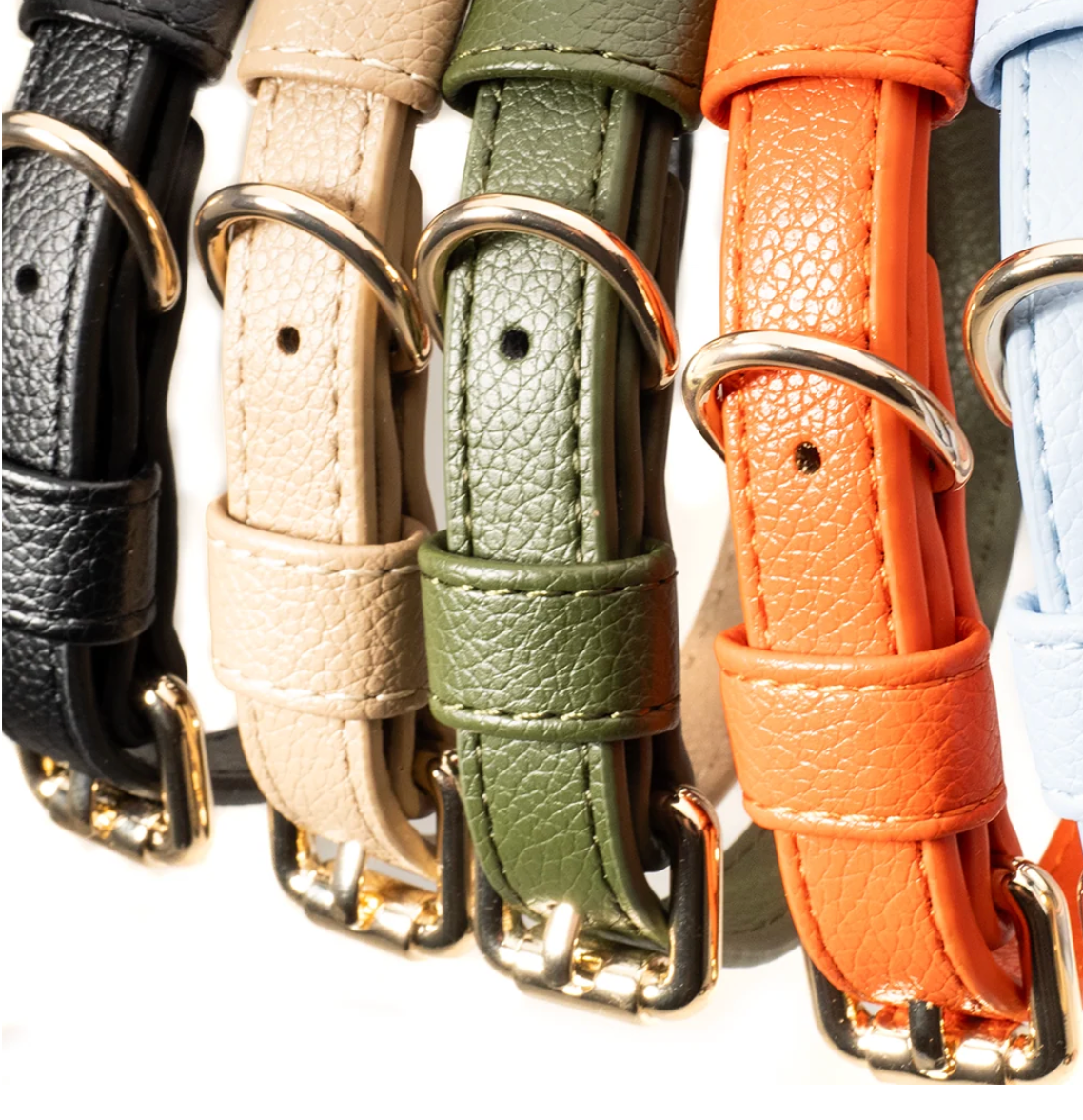 Collier similicuir vegan - Beige - Tobia Dog Studio