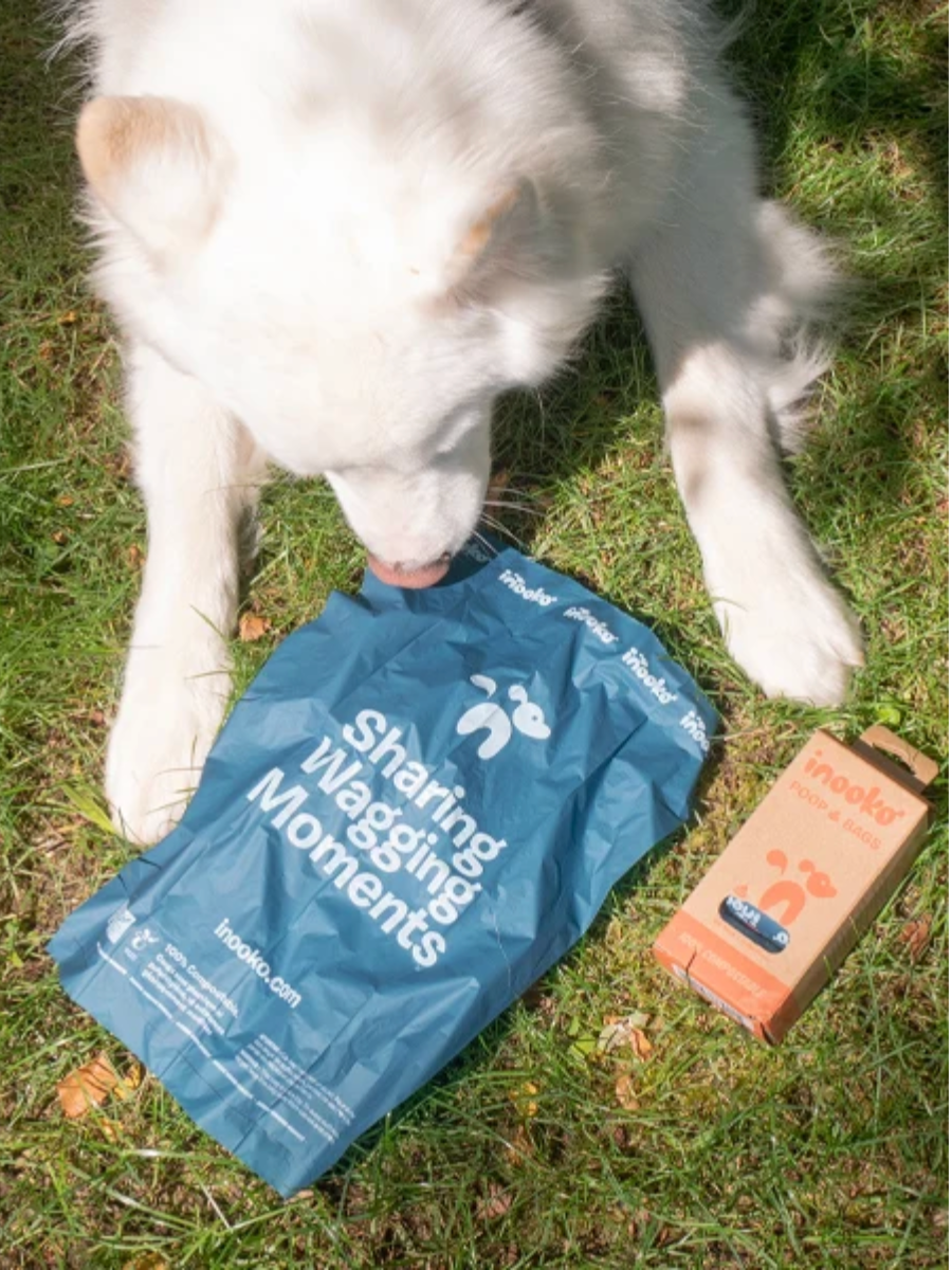 Sacs à crottes compostables pour chien lot de 8 rouleaux — Inooko