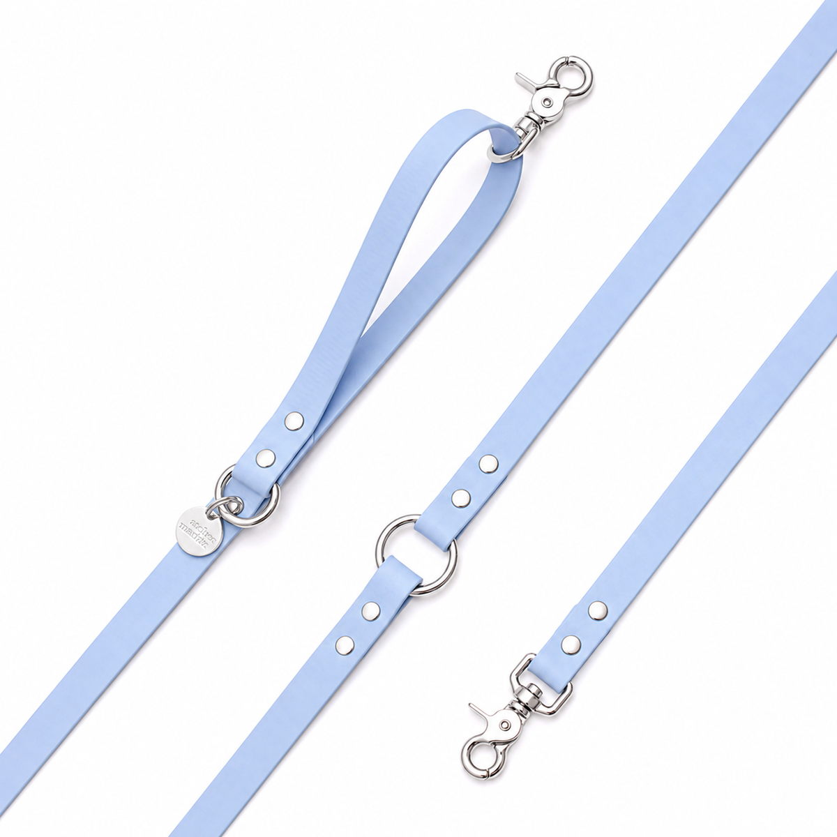Laisse mains libres en Biothane Bleu Polaire  – 19mm - Atelier Markiz