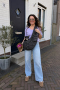 Sac bandoulière en toile - Léopard gris & noir  - The Dog Label