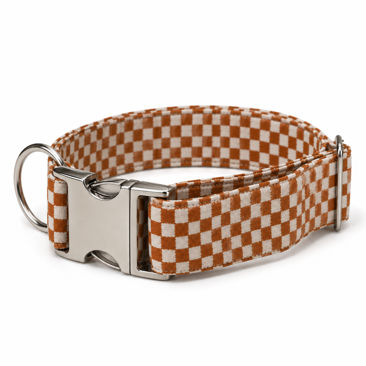 Collier chien - Vichy marron - Puddle Jumper Pups