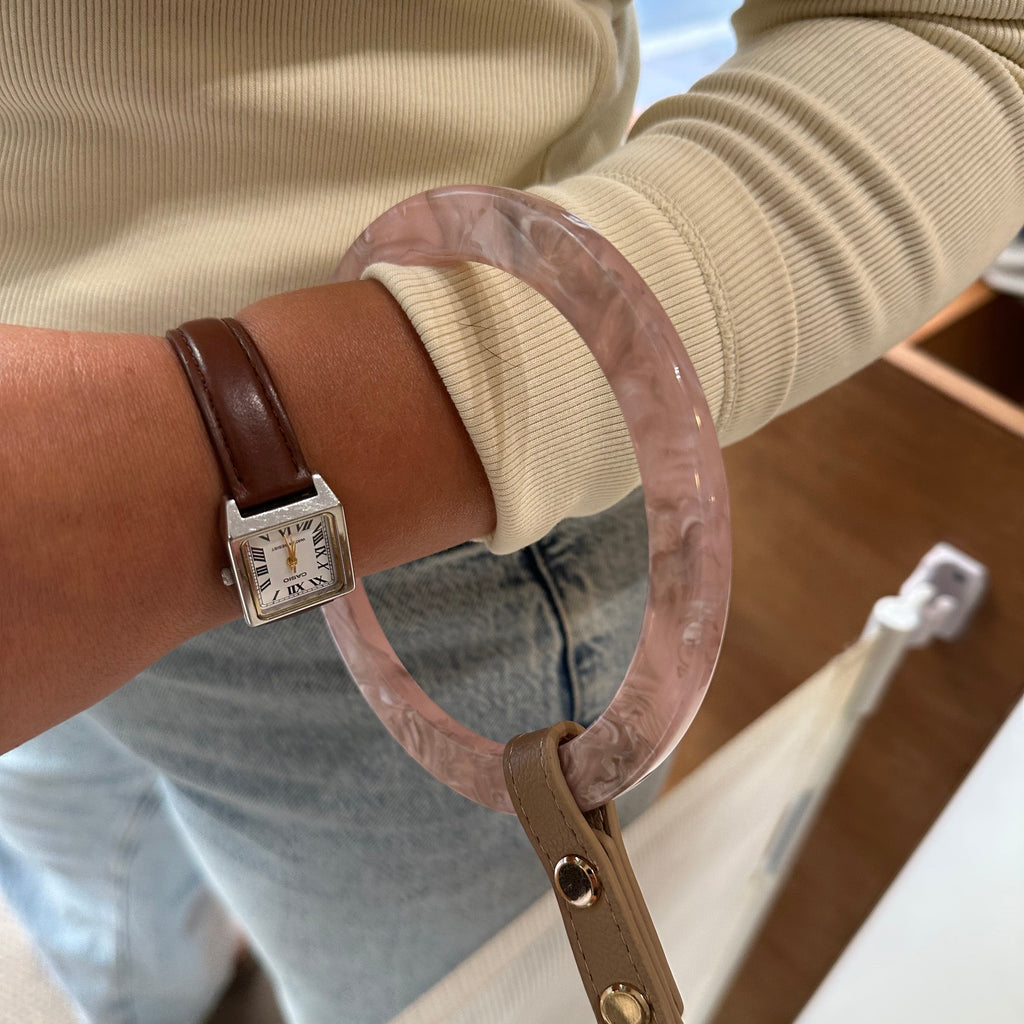 Laisse avec anneau similicuir vegan - Beige - Tobia Dog Studio
