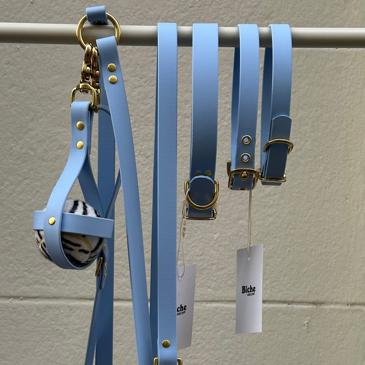 Collier chien en Biothane - Bleu ciel - By Biche