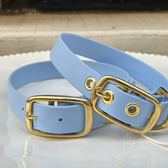 Collier chien en Biothane - Bleu ciel - By Biche