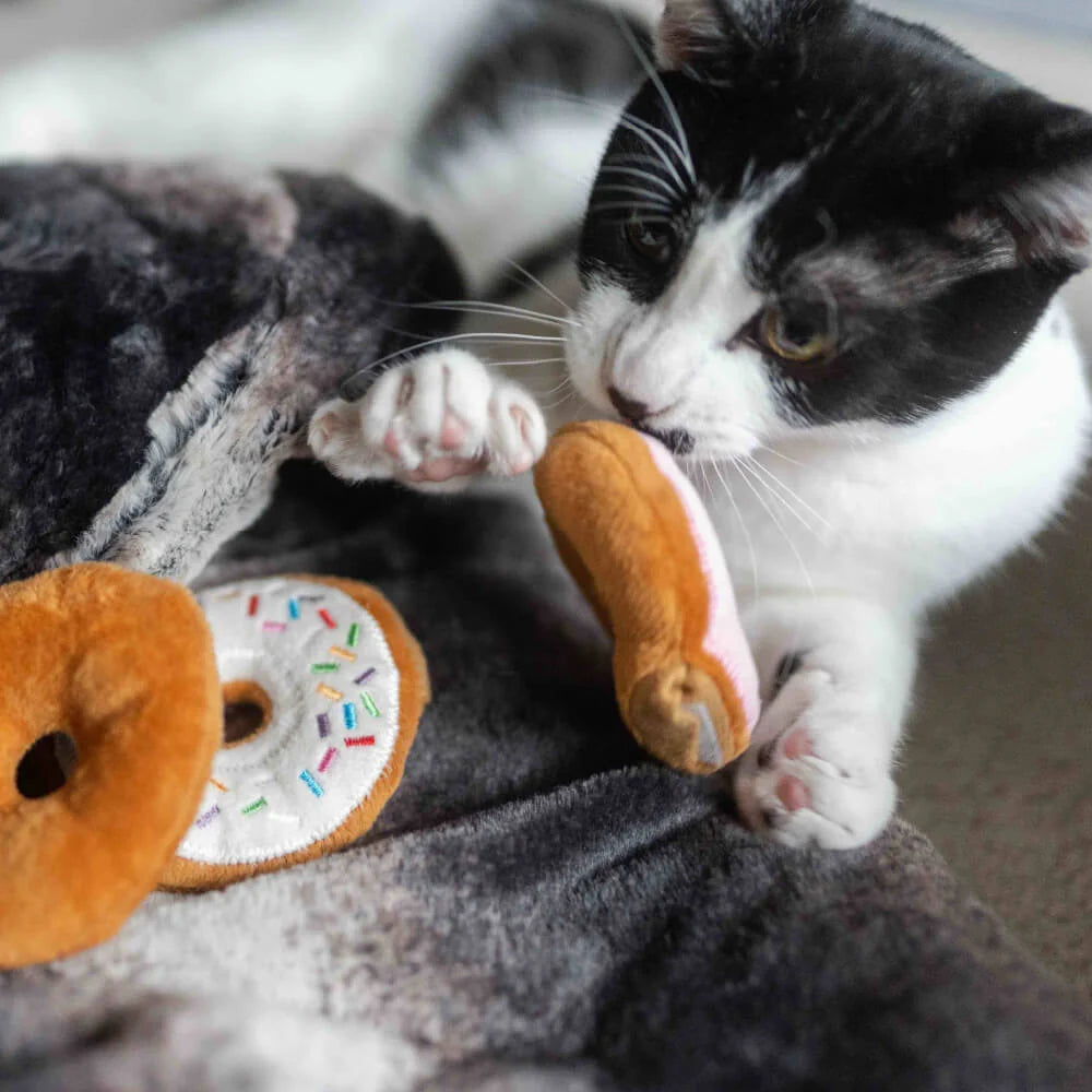 Feline Frenzy Kitty Kreme Doughnuts – Lot de 3 jouets