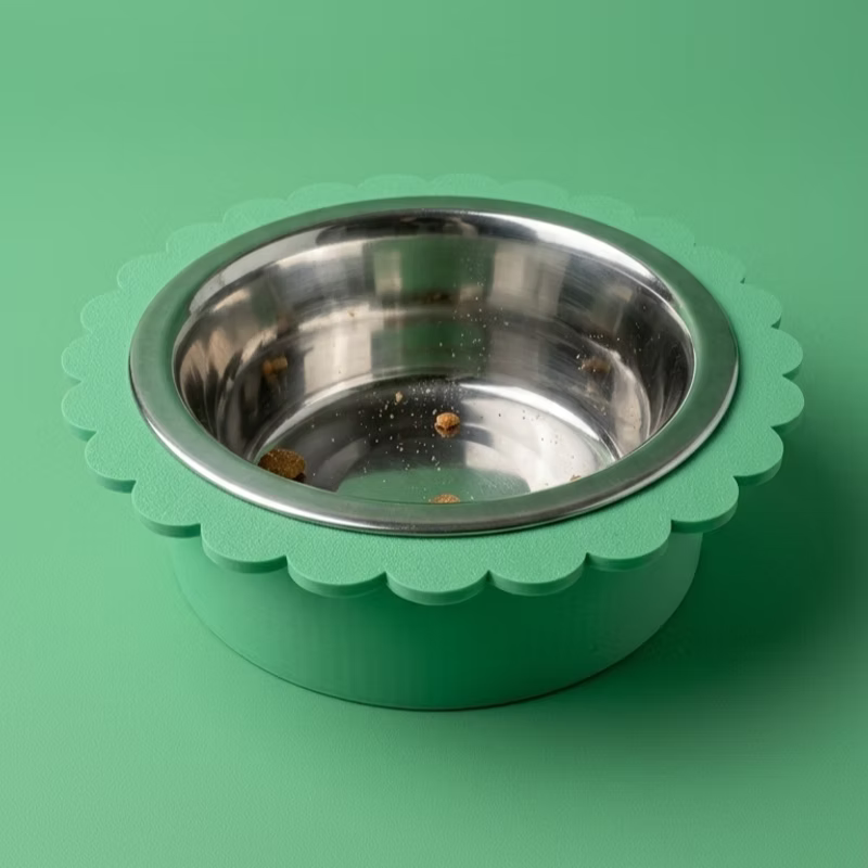 Gamelle fleur avec insert inox - Ronron Petclub