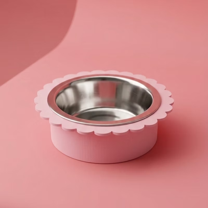 Gamelle fleur avec insert inox - Ronron Petclub