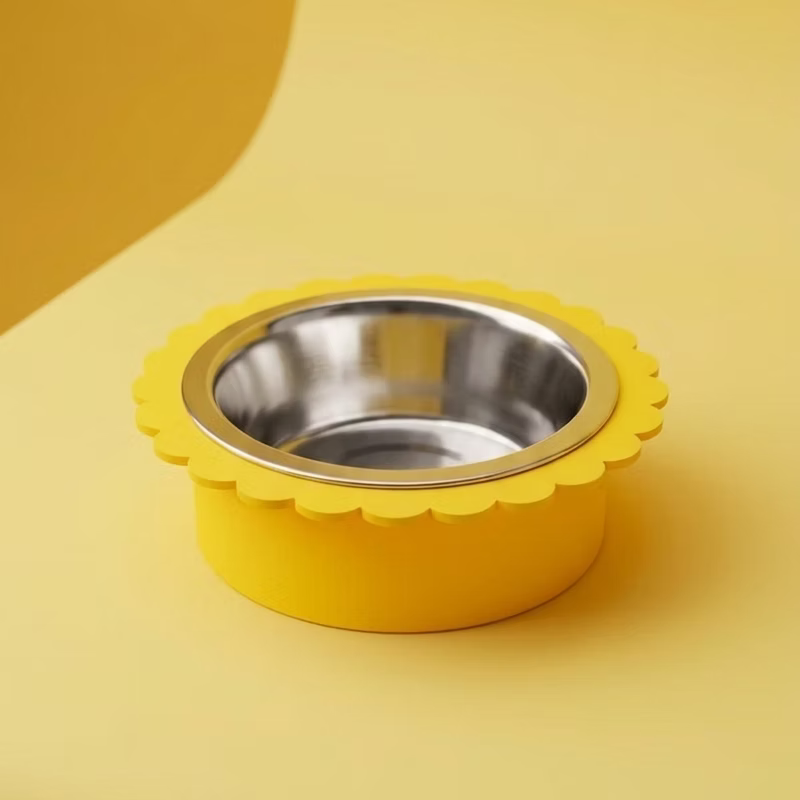 Gamelle fleur avec insert inox - Ronron Petclub