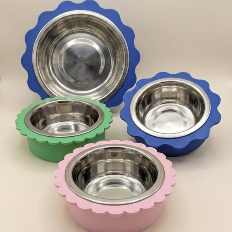 Gamelle fleur avec insert inox - Ronron Petclub