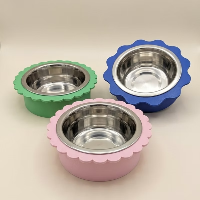 Gamelle fleur avec insert inox - Ronron Petclub