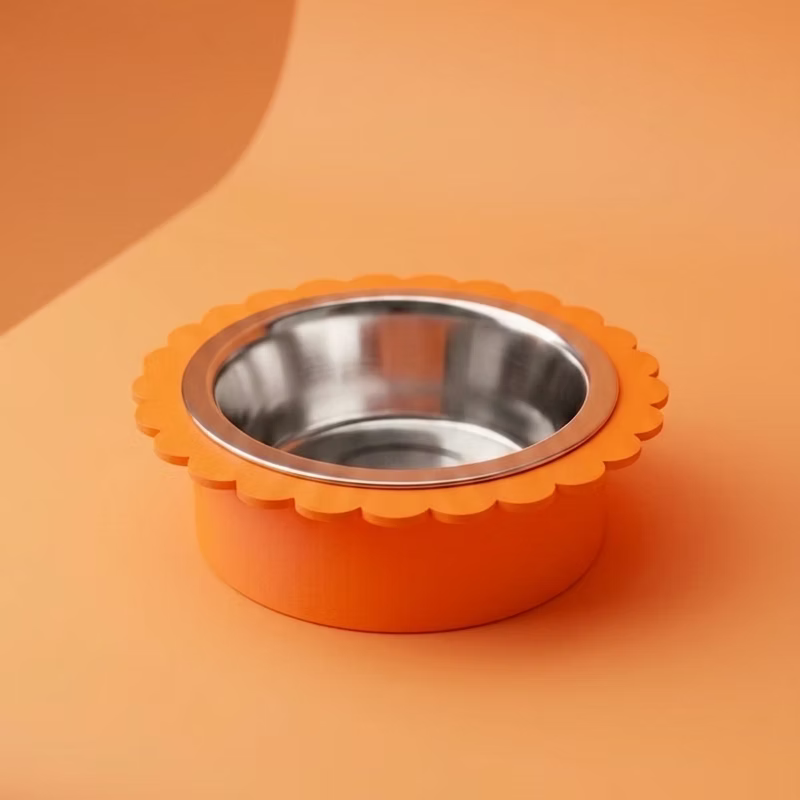 Gamelle fleur avec insert inox - Ronron Petclub