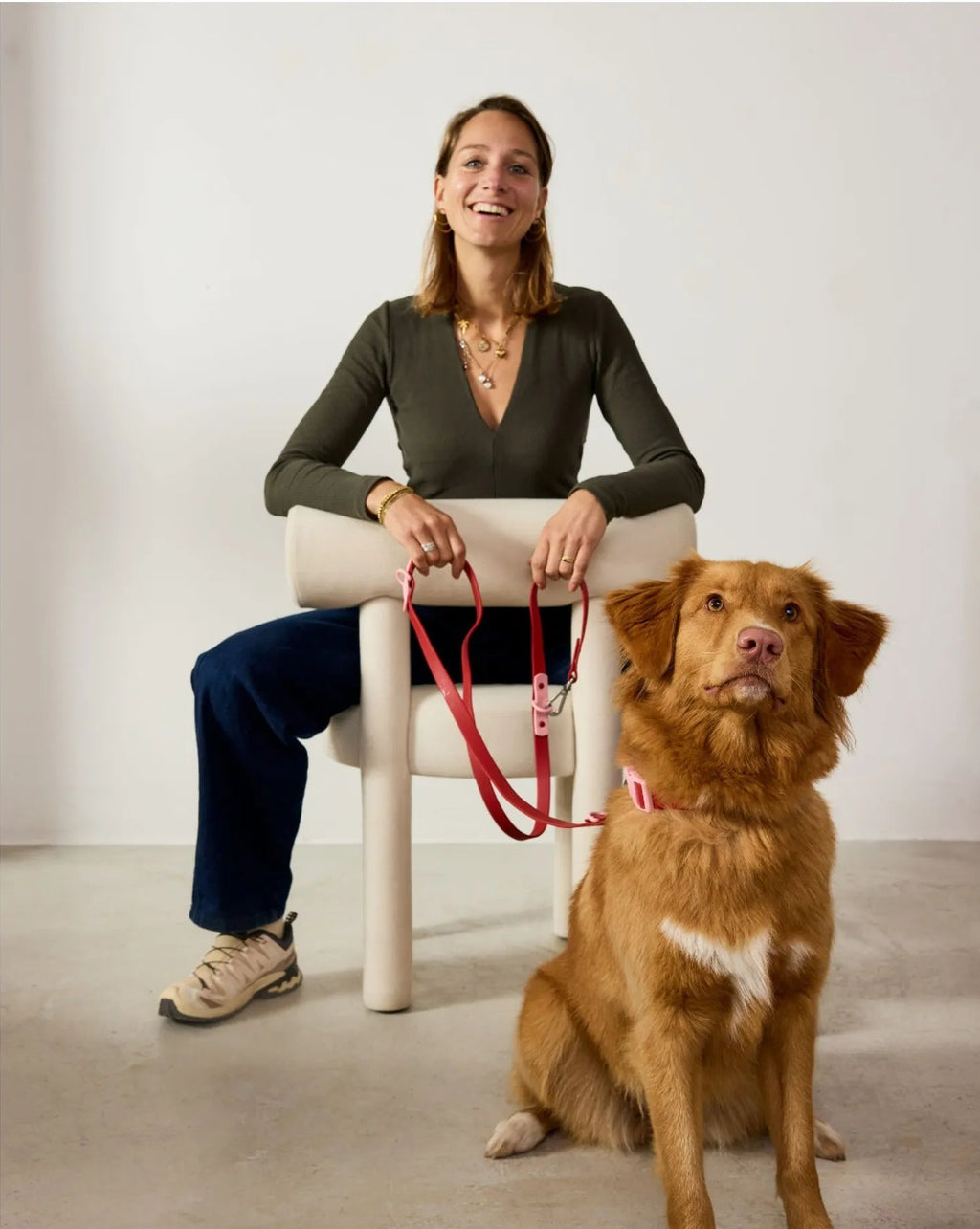 Laisse mains libres pour chien - Rouge - Approved by Fritz