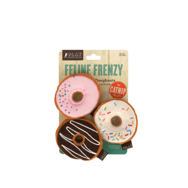 Feline Frenzy Kitty Kreme Doughnuts – Lot de 3 jouets