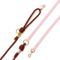 Laisse mains libres corde x Biothane Rose et Marron - 19mm - Atelier Markiz