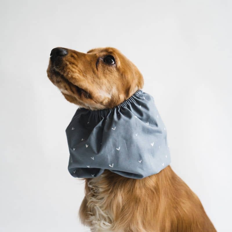 Snood coton gris & motif  - Lou & Co